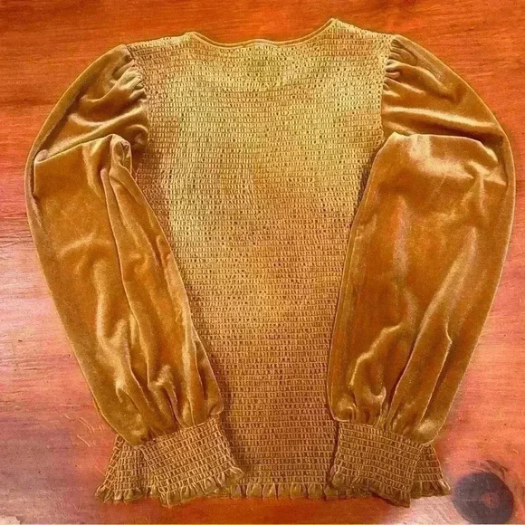 Easel Los Angeles Velvet Top. Womens size Small. Gold. Bodycon fit, Festive,Fall - Picture 2 of 7